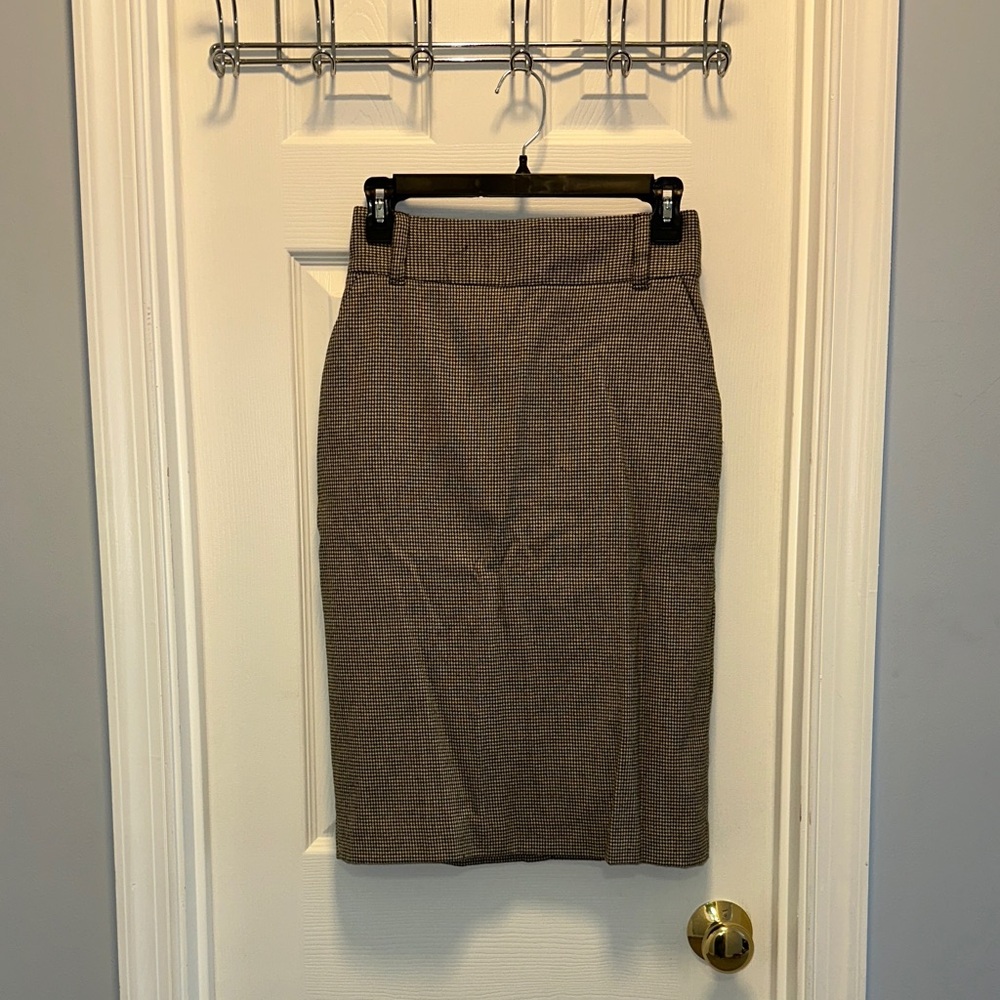 Banana Republic Brown Checkered Pencil Skirt